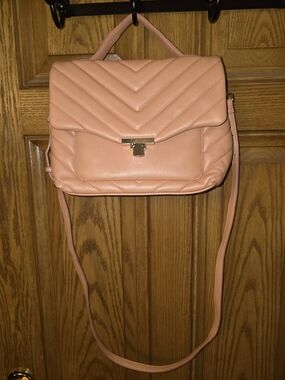 Coral Quilted Top-Handle Crossbody Bag